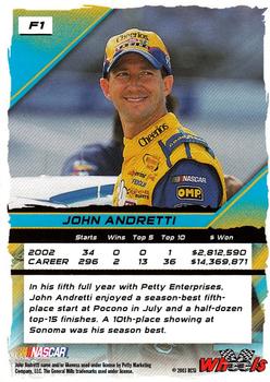 2003 Wheels High Gear - First Gear #F1 John Andretti Back