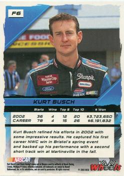 2003 Wheels High Gear - First Gear #F6 Kurt Busch Back