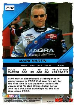 2003 Wheels High Gear - First Gear #F19 Mark Martin Back