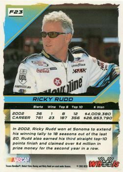 2003 Wheels High Gear - First Gear #F23 Ricky Rudd Back