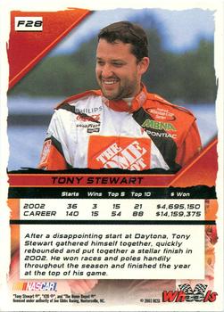 2003 Wheels High Gear - First Gear #F28 Tony Stewart Back