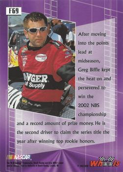 2003 Wheels High Gear - First Gear #F69 Greg Biffle Back