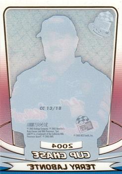 2004 Press Pass - Cup Chase Prizes #CC 13 Terry Labonte Back