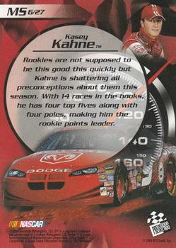 2004 Press Pass Collectors Series Making the Show #MS 6 Kasey Kahne Back