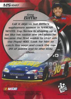 2004 Press Pass Collectors Series Making the Show #MS 10 Greg Biffle Back