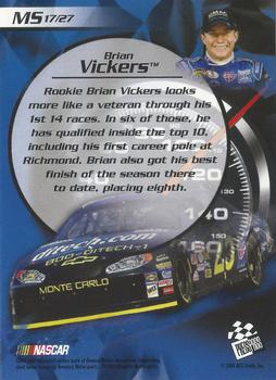 2004 Press Pass Collectors Series Making the Show #MS 17 Brian Vickers Back