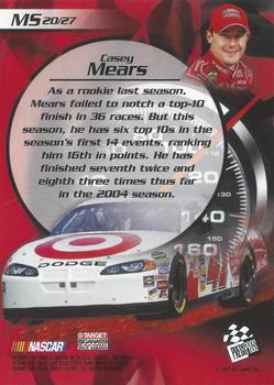 2004 Press Pass Collectors Series Making the Show #MS 20 Casey Mears Back