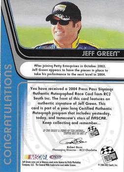 2004 Press Pass - Signings #NNO Jeff Green Back