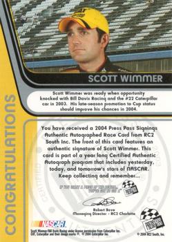 2004 Press Pass - Signings #NNO Scott Wimmer Back