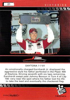 2004 Press Pass Dale Earnhardt Jr. #21 Dale Earnhardt Jr. V Daytona '01 Back