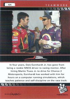 2004 Press Pass Dale Earnhardt Jr. #44 Dale Earnhardt Jr. / Martin Truex Jr. Back