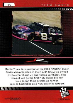 2004 Press Pass Dale Earnhardt Jr. #60 Martin Truex Jr's Car Back