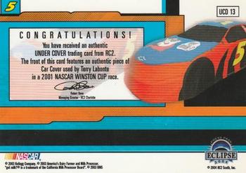 2004 Press Pass Eclipse - Under Cover Driver Red #UCD 13 Terry Labonte Back