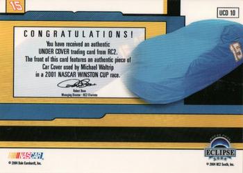 2004 Press Pass Eclipse - Under Cover Driver Silver #UCD 10 Michael Waltrip Back