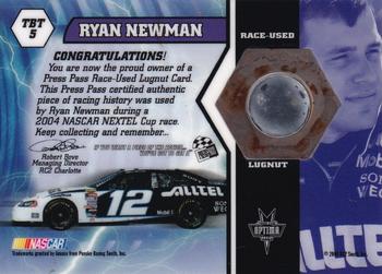 2004 Press Pass Optima - Thunder Bolts Cars #TBT 5 Ryan Newman's Car Back
