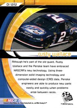 2004 Press Pass Trackside - Dialed In #DI 12 Rusty Wallace Back