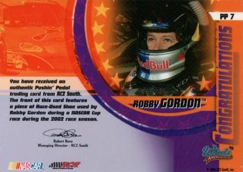 2004 Wheels American Thunder - Pushin Pedal #PP 7 Robby Gordon Back