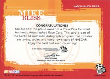 2005 Press Pass - Autographs #NNO Mike Bliss Back