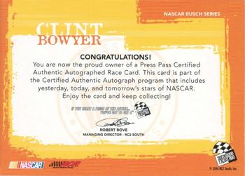 2005 Press Pass - Autographs #NNO Clint Bowyer Back