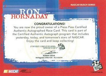 2005 Press Pass - Autographs #NNO Ron Hornaday Back