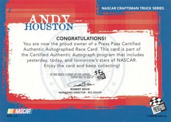 2005 Press Pass - Autographs #NNO Andy Houston Back