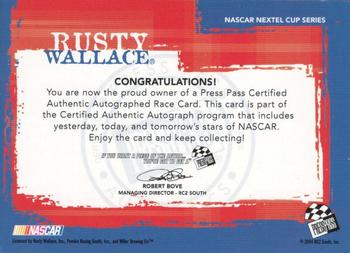 2005 Press Pass - Autographs #NNO Rusty Wallace Back