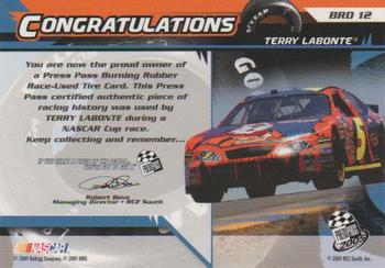 2005 Press Pass - Burning Rubber Drivers #BRD 12 Terry Labonte Back