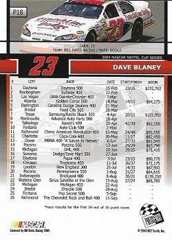 2005 Press Pass - Platinum #P18 Dave Blaney Back