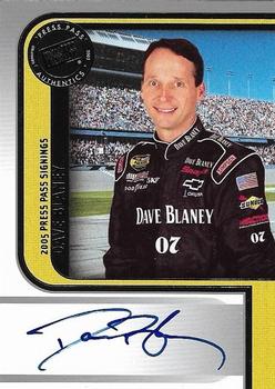 2005 Press Pass - Signings #NNO Dave Blaney Front
