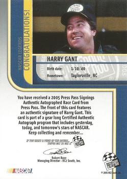 2005 Press Pass - Signings #NNO Harry Gant Back