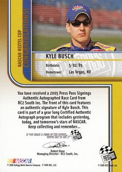 2005 Press Pass - Signings Gold #NNO Kyle Busch Back