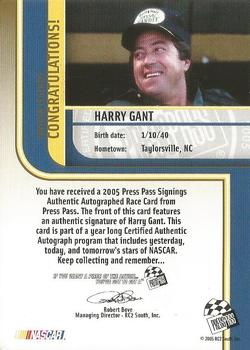 2005 Press Pass - Signings Gold #NNO Harry Gant Back