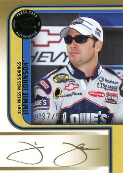 2005 Press Pass - Signings Gold #NNO Jimmie Johnson Front