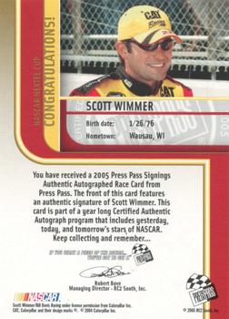 2005 Press Pass - Signings Gold #NNO Scott Wimmer Back