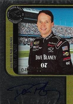 2005 Press Pass - Signings Platinum #NNO Dave Blaney Front