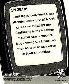2005 Press Pass - Snapshots #SN 20 Scott Riggs Back