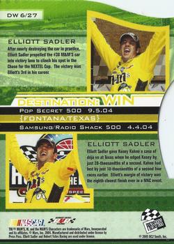 2005 Press Pass Eclipse - Destination WIN #DW 6 Elliott Sadler Back