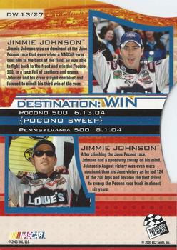 2005 Press Pass Eclipse - Destination WIN #DW 13 Jimmie Johnson Back