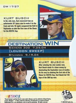 2005 Press Pass Eclipse - Destination WIN #DW 17 Kurt Busch Back