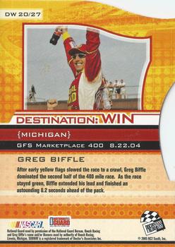 2005 Press Pass Eclipse - Destination WIN #DW 20 Greg Biffle Back