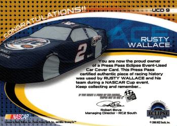 2005 Press Pass Eclipse - Under Cover Driver Red #UCD 9 Rusty Wallace Back