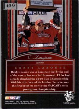 2005 Press Pass Legends - Gold #42G Bobby Labonte Back