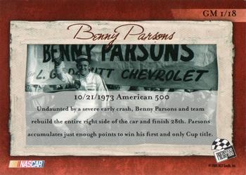 2005 Press Pass Legends - Greatest Moments #GM 1 Benny Parsons Back