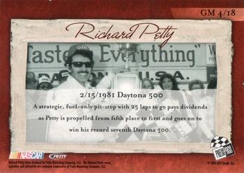 2005 Press Pass Legends - Greatest Moments #GM 4 Richard Petty Back