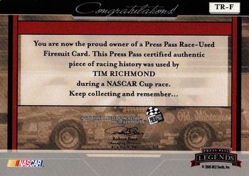 2005 Press Pass Legends - Tim Richmond Racing Artifacts #TR-F Tim Richmond Back