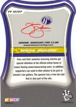 2005 Press Pass Optima - Fan Favorite #FF 12 Jimmie Johnson Back
