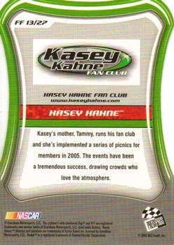 2005 Press Pass Optima - Fan Favorite #FF 13 Kasey Kahne Back