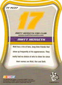 2005 Press Pass Optima - Fan Favorite #FF 14 Matt Kenseth Back