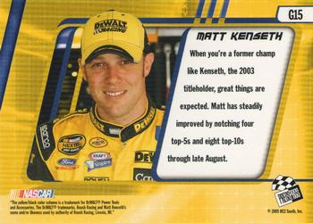 2005 Press Pass Optima - Gold #G15 Matt Kenseth Back