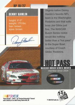 2005 Press Pass Trackside - Hot Pass #HP 19 Denny Hamlin Back